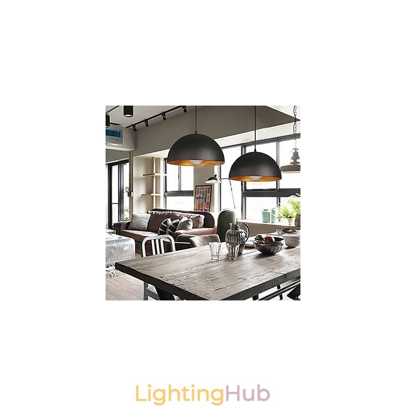 Creative Lamp Round Chimney Droplight Wrought Iron Character Meals Chandelier Black And White