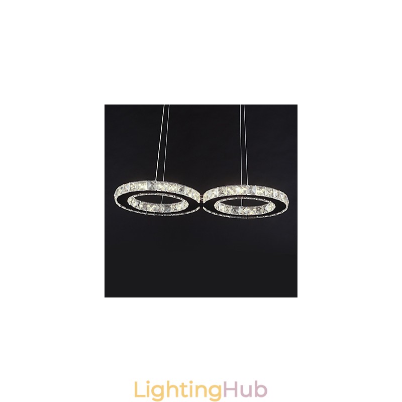 Modern Contemporary Crystal Chrome Metal Pendant Light