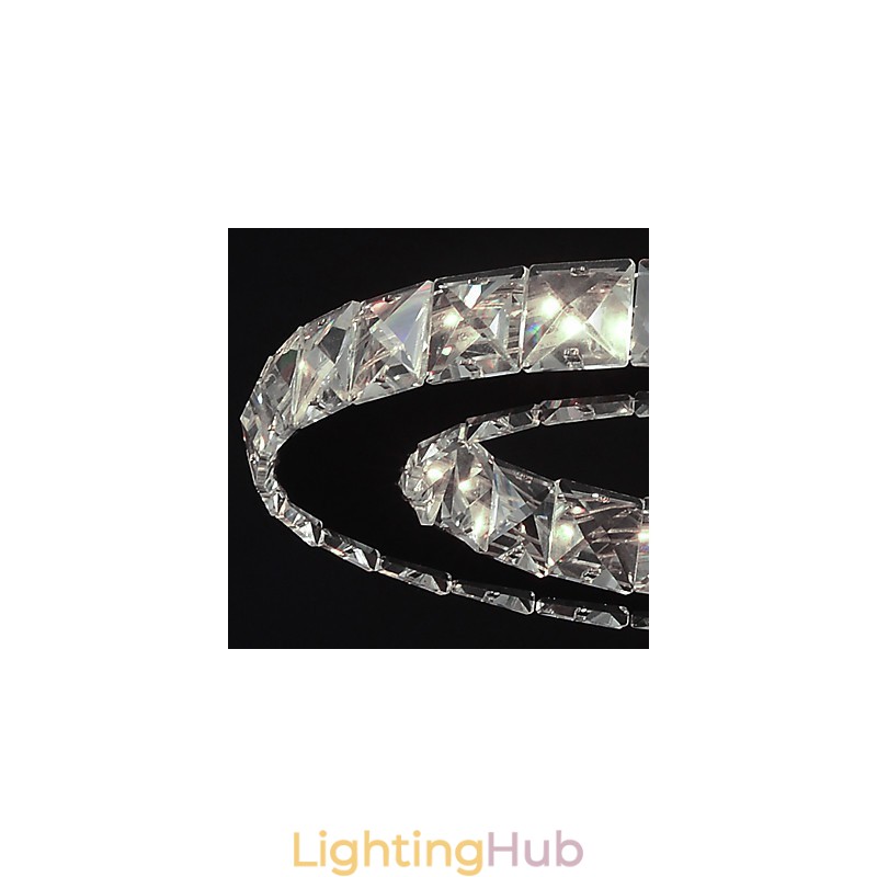 Modern Contemporary Crystal Chrome Metal Pendant Light