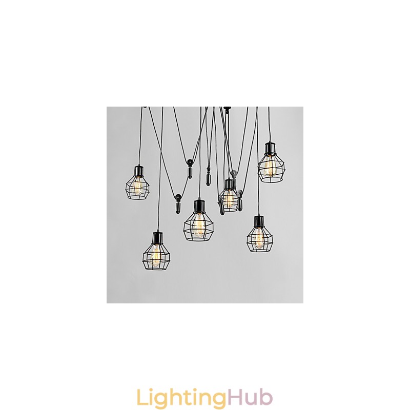 6 Lights Country Designers Metal Pendant Light