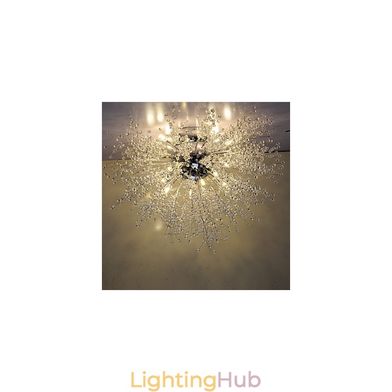 G4 Mitated Crystal Lamp Pendant Light Stainless Steel Dia 90CM