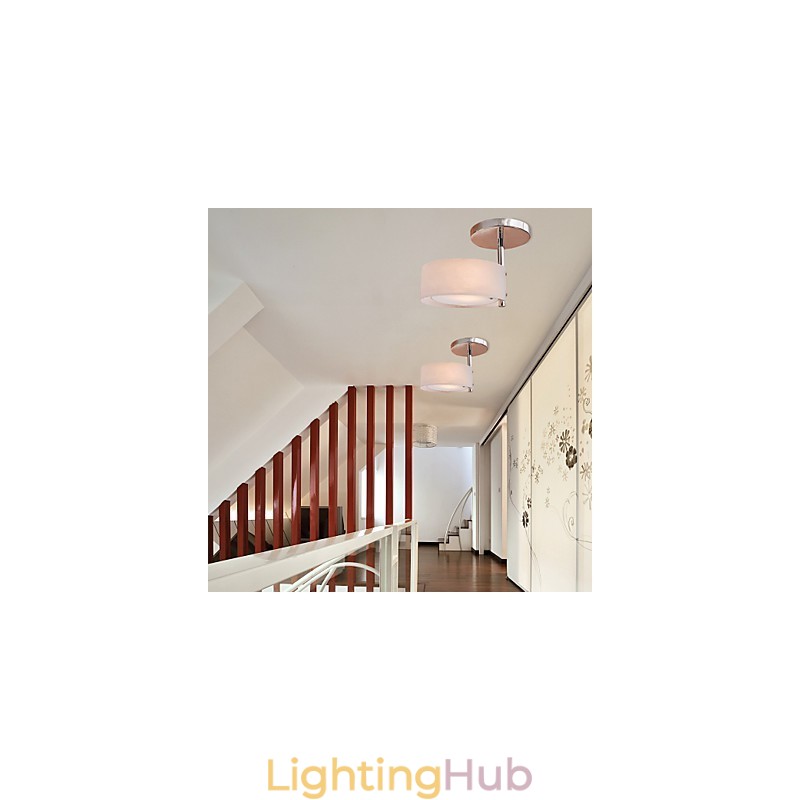 Modern Contemporary Mini Style Chrome Metal Chandelier Flush Mount Garage
