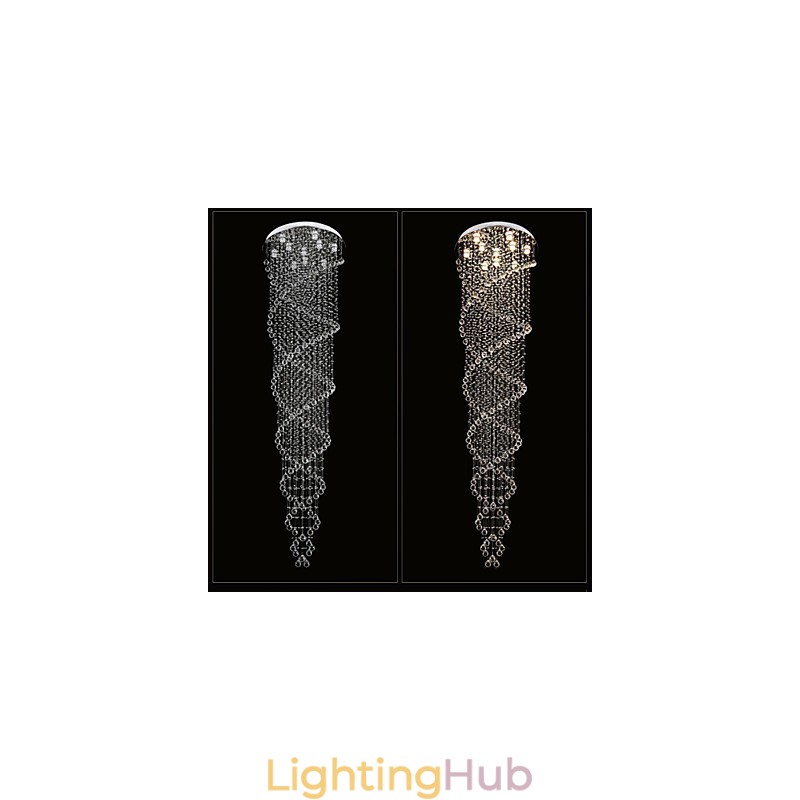 Ceiling Chandelier Light Pendant Light Lamp Lighting Fixtures with K9 Crystal Double Spiral