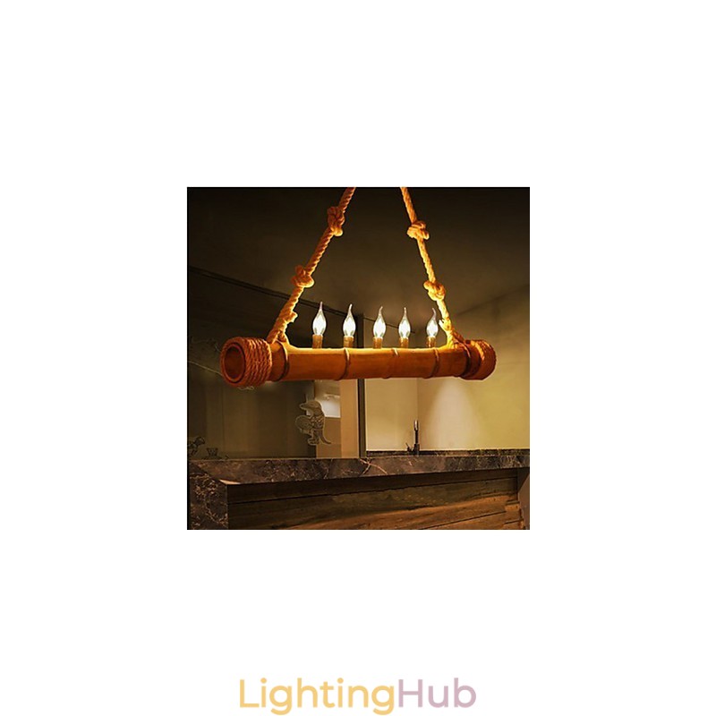 Cafe Pastoral Nostalgia Decorative Bamboo Chandelier