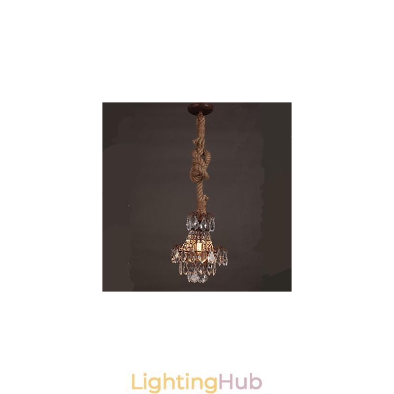 Retro lounge Hemp Industrial Wind Imitation Crystal Chandelier