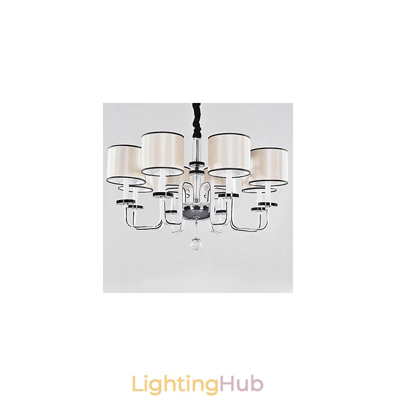 Modern Contemporary Crystal Chrome Metal Chandelier