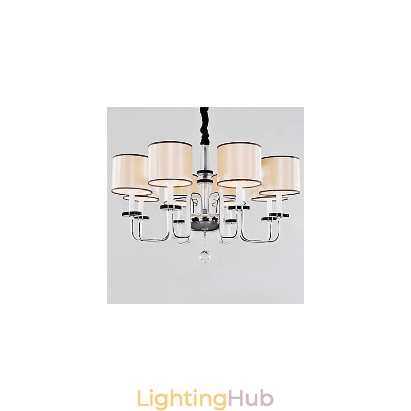 Modern Contemporary Crystal Chrome Metal Chandelier