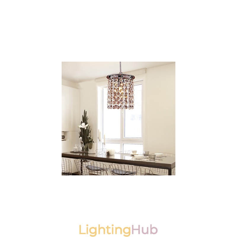 Modern Contemporary Crystal Mini Style Electroplated Pendant Light
