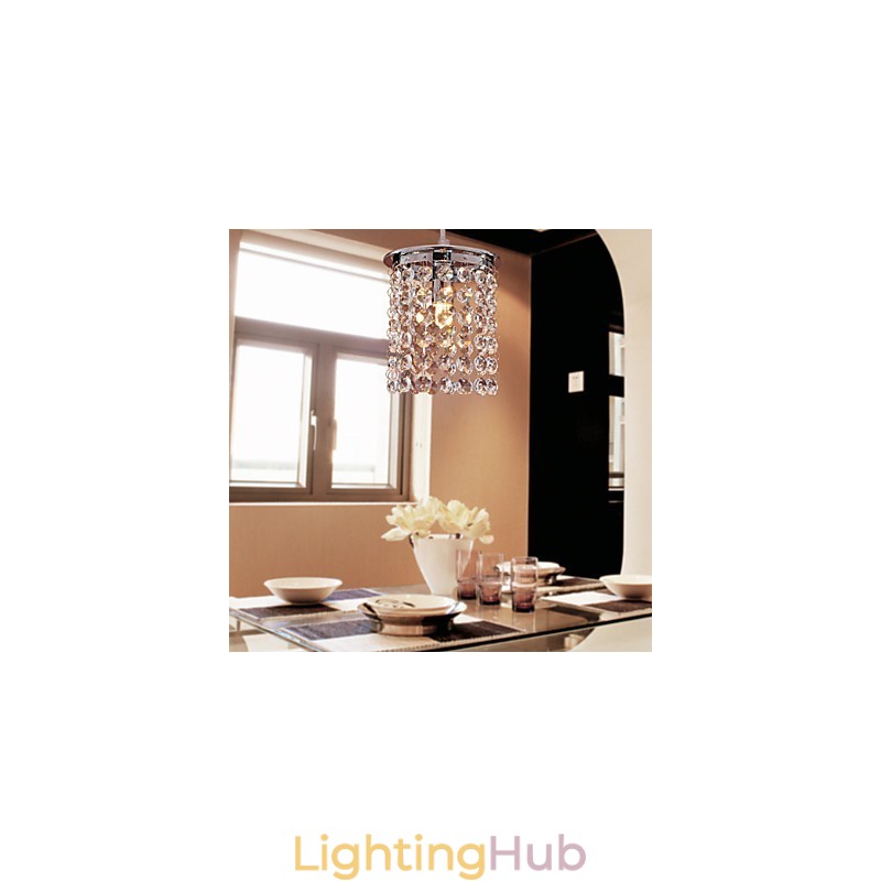 Modern Contemporary Crystal Mini Style Electroplated Pendant Light