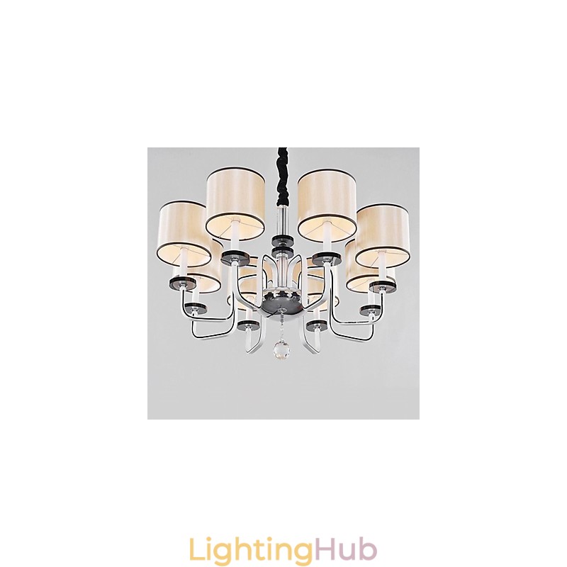 Modern Contemporary Crystal Chrome Metal Chandelier