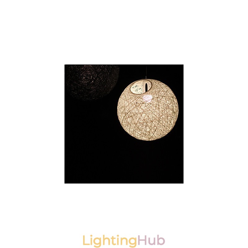 Contemporary And Contracted Spherical Cany Art Lamp Hemp Ball Pendant Lamp Light