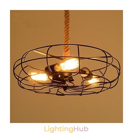 Vintage American Lron Rope Creative Industrial Fan Chandelier Vintage American Lron Rope Creative Industrial Fan Chandelier