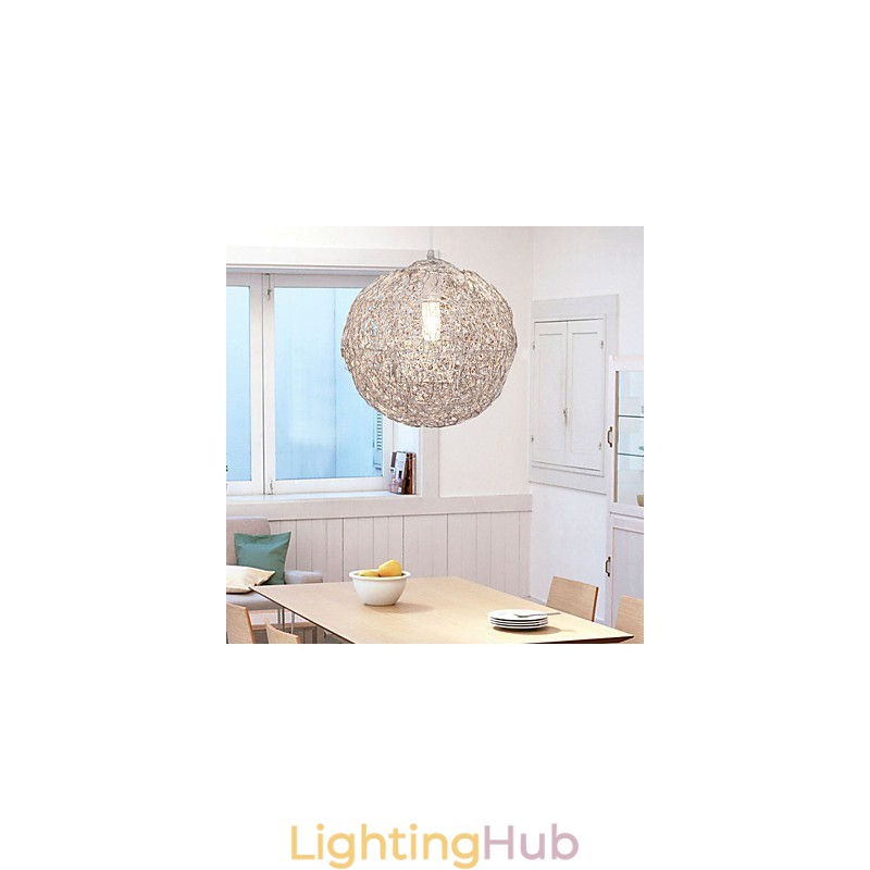 Modern Contemporary Globe Mini Style Chrome Pendant Light
