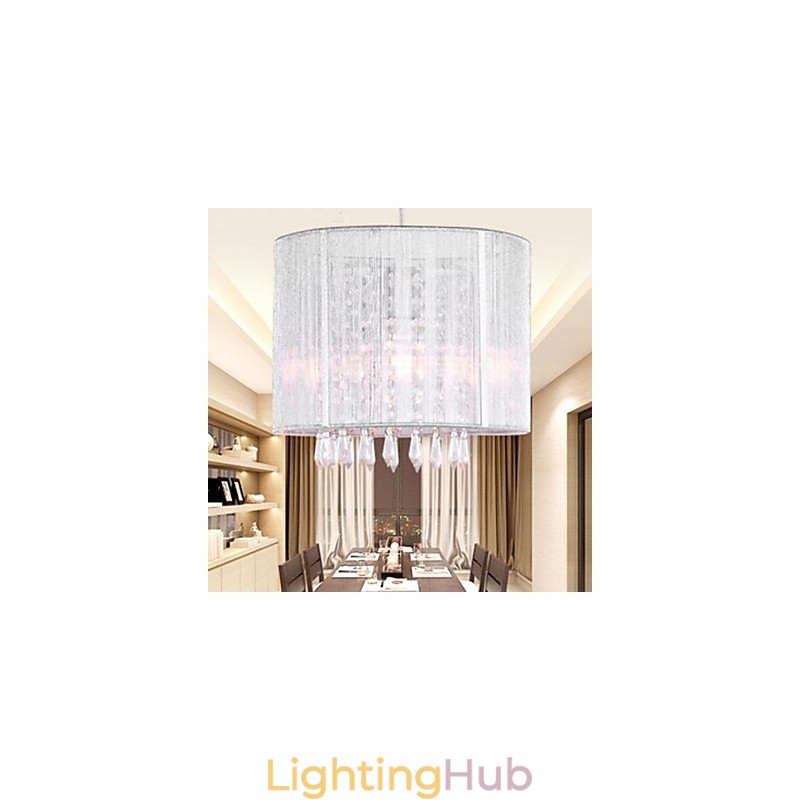Silver Cloth Crystal Chandelier