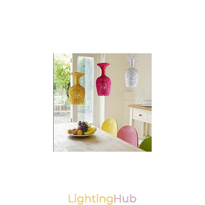 Woven Aluminum Chandelier With Three Head Lamp Apple