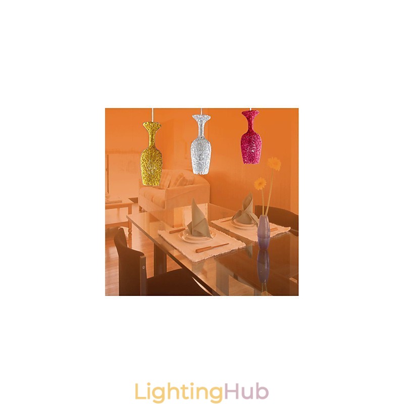 Woven Aluminum Chandelier With Three Head Lamp Apple