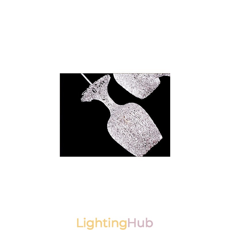 Woven Aluminum Chandelier With Three Head Lamp Apple