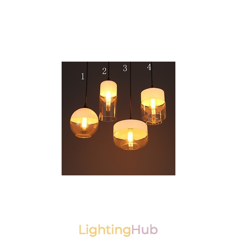 The Nordic Creative Stair Shop'S Art Wrought Iron Glass Chandelier Lamp