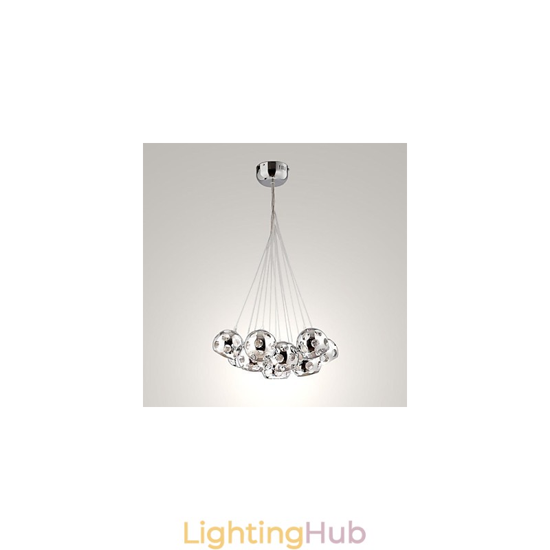 Modern Contemporary Globe Chrome Metal Pendant Light