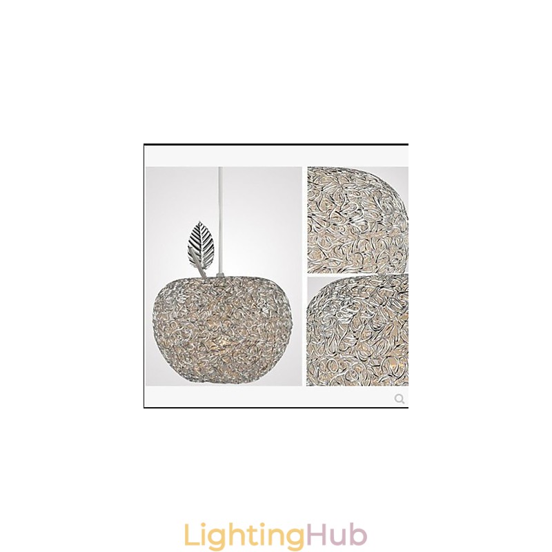 Woven Aluminum Chandelier With Three Head Lamp Apple