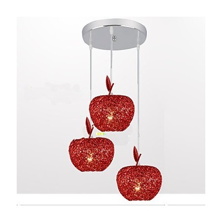 Woven Aluminum Chandelier With Three Head Lamp Apple A