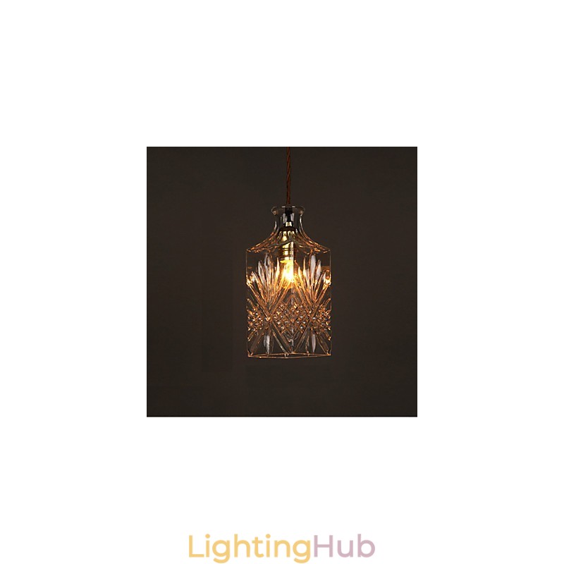 Romantic Bottle Creative Carved Art Glass Chandelier Light Pendant Light