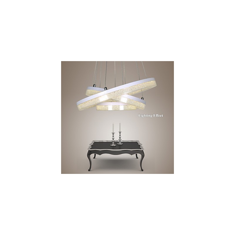 Crystal Pendant Light Modern Lamp Three Rings