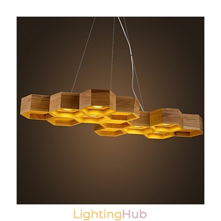 Designer Art Individuality Chandelier Simple Honeycomb Wood Lamps Designer Art Individuality Chandelier Simple Honeycomb Wood Lamps