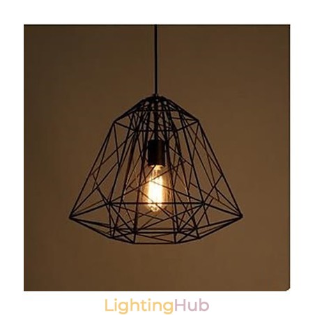 Retro Little Sitting Wrought Iron Diamond Pendant Lamp Retro Little Sitting Wrought Iron Diamond Pendant Lamp